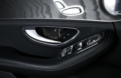 متوافق مع مرسيدس بنز C-Class 2014-2021 W205 C300 GLC300 من ألياف الكربون لتزيين وعاء الباب الداخلي وملحقات التعديل الداخلي للسيارة in Kuwait