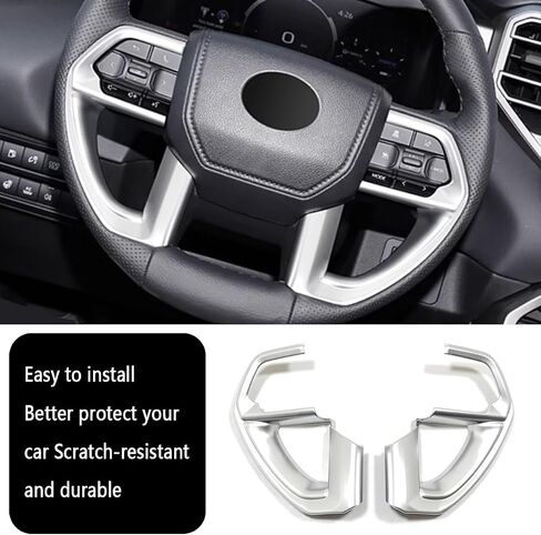 ملحقات السيارة مناسبة لسيارة Toyota Tundra/Sequoia 2022-2025 Tacoma 2024+ غطاء زر التحكم المركزي الأيسر ملصق زخرفي (ألياف الكربون) قطعتان ABS in Kuwait