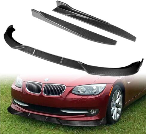 Q1-TECH، 5 قطع شفة مصد أمامي + تنورة جانبية جناح ناشر كانارد متوافق مع 2011-2013 BMW 3-Series (E92/E93) 325i 328i 335i، مقسم جسم الشفة الأمامية ABS (مطلي باللون الأسود) in Saudi Arabia