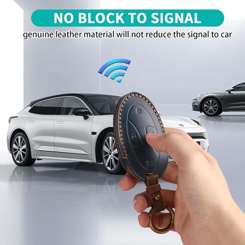 Leather Key Fob Cover for 2023 2024 2025 Hyundai Ioniq 6 Grandeur GN7, Soft Smart Remote Key fits for 2024 2025 Sonata Elantra Kona Santa Fe Tucson (Black, 5 Button) in Saudi Arabia