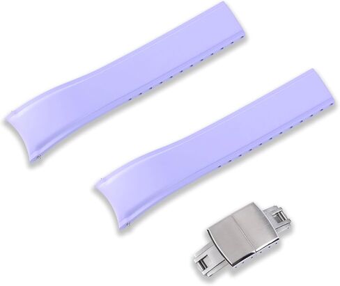 Crafter Blue Watchbands CX03 نهاية منحنية 20 مم 22 مم FKM حزام ساعة مطاطي مع إبزيم حزام بديل عالمي للرجال والنساء in Kuwait