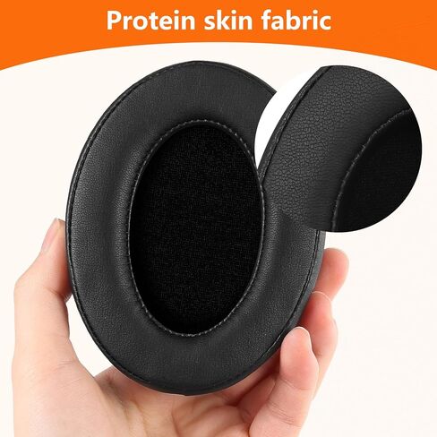وسائد أذن بديلة لسماعات سوني WH-1000XM3 (WH1000XM3) فوق الأذن، وسائد أذن مع إسفنج عازل للضوضاء، جلد بروتين ناعم (أسود) in Kuwait