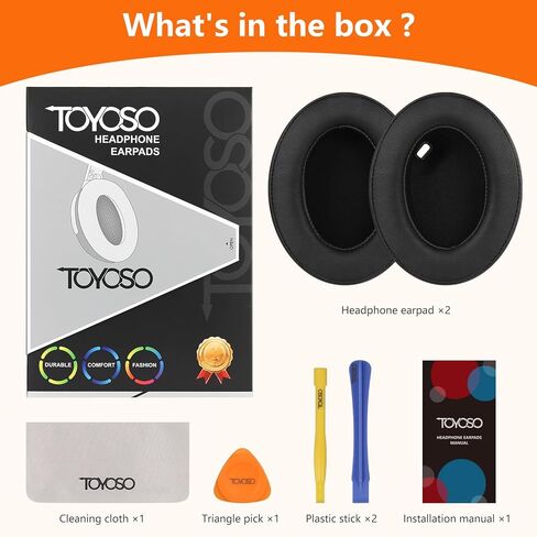 وسائد أذن بديلة لسماعات سوني WH-1000XM3 (WH1000XM3) فوق الأذن، وسائد أذن مع إسفنج عازل للضوضاء، جلد بروتين ناعم (أسود) in Kuwait