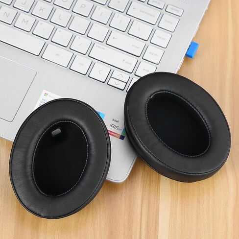وسائد أذن بديلة لسماعات سوني WH-1000XM3 (WH1000XM3) فوق الأذن، وسائد أذن مع إسفنج عازل للضوضاء، جلد بروتين ناعم (أسود) in Kuwait