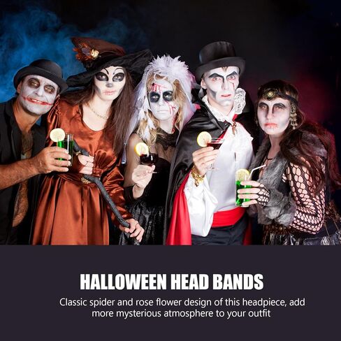 Beaupretty Demon Horns Headband Halloween Sheep Horn Flower Headpiece Halloween Costume Accessories for Women Men in Saudi Arabia