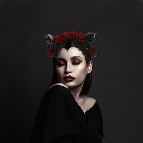 Beaupretty Demon Horns Headband Halloween Sheep Horn Flower Headpiece Halloween Costume Accessories for Women Men in Saudi Arabia