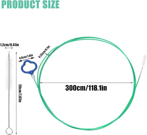Auto Sunroof Drain Brush with 2 Cleaning Brushes, 118in Long Pipe Cleaners Flexible Soft Drain Cleaning Unclogger Tool for Car Vehicle Sun Roof Trunk Wiper Hole in Saudi Arabia