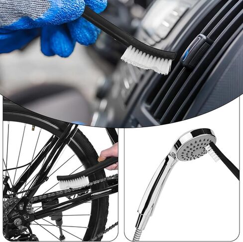 10PCS Double Ended Nylon Cleaning Brushes, Small Brush for Detail Cleaner Double-Ended Detail Clean Brush Set Crevice Cleaning Tool -Black & Transparent Nylon Brushes for Jewelry Cars Tight Spaces in Saudi Arabia