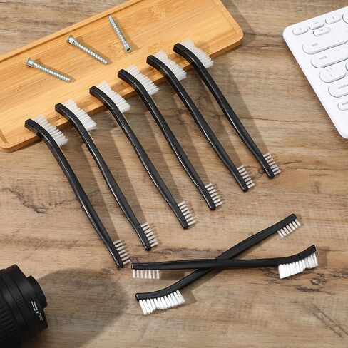 10PCS Double Ended Nylon Cleaning Brushes, Small Brush for Detail Cleaner Double-Ended Detail Clean Brush Set Crevice Cleaning Tool -Black & Transparent Nylon Brushes for Jewelry Cars Tight Spaces in Saudi Arabia
