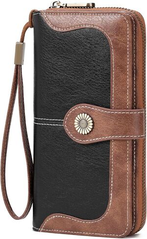 FALAN MULE Womens Wallet RFID Blocking Large Capacity Bifold Leather Credit Card Holder with Zipper Pocket Purse in Kuwait