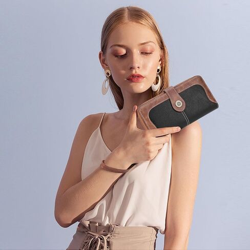 FALAN MULE Womens Wallet RFID Blocking Large Capacity Bifold Leather Credit Card Holder with Zipper Pocket Purse in Kuwait