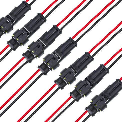 10 Sets 2 Pin Waterproof Wire Connector, 16-22 AWG Connector, Connecting Weak Current Lines, Male and Female Wire Quick Electrical Connectors, For Cars Truck Boat Motorcycles in Saudi Arabia