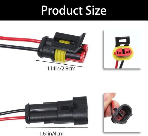 10 Sets 2 Pin Waterproof Wire Connector, 16-22 AWG Connector, Connecting Weak Current Lines, Male and Female Wire Quick Electrical Connectors, For Cars Truck Boat Motorcycles in Saudi Arabia