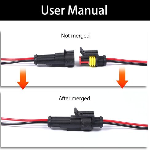 10 Sets 2 Pin Waterproof Wire Connector, 16-22 AWG Connector, Connecting Weak Current Lines, Male and Female Wire Quick Electrical Connectors, For Cars Truck Boat Motorcycles in Saudi Arabia