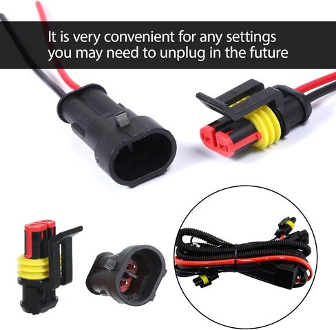 10 Sets 2 Pin Waterproof Wire Connector, 16-22 AWG Connector, Connecting Weak Current Lines, Male and Female Wire Quick Electrical Connectors, For Cars Truck Boat Motorcycles in Saudi Arabia