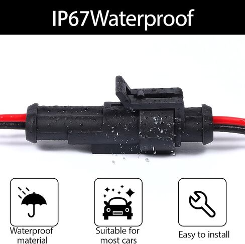 10 Sets 2 Pin Waterproof Wire Connector, 16-22 AWG Connector, Connecting Weak Current Lines, Male and Female Wire Quick Electrical Connectors, For Cars Truck Boat Motorcycles in Saudi Arabia
