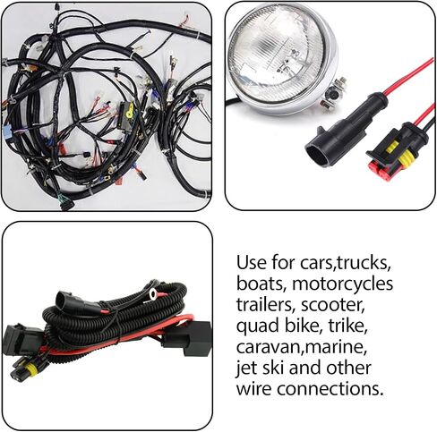 10 Sets 2 Pin Waterproof Wire Connector, 16-22 AWG Connector, Connecting Weak Current Lines, Male and Female Wire Quick Electrical Connectors, For Cars Truck Boat Motorcycles in Saudi Arabia