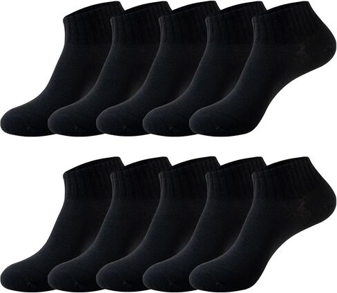 10-Pair Pack Men's Ankle Socks Breathable and Soft Low Cut Socks for Women Men (Black48000) in Saudi Arabia