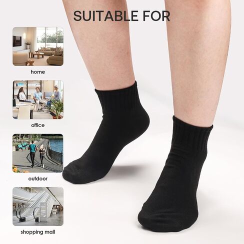 10-Pair Pack Men's Ankle Socks Breathable and Soft Low Cut Socks for Women Men (Black48000) in Saudi Arabia