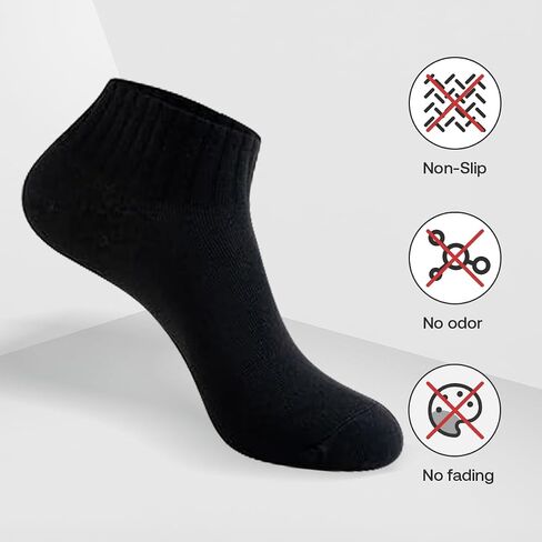 10-Pair Pack Men's Ankle Socks Breathable and Soft Low Cut Socks for Women Men (Black48000) in Saudi Arabia