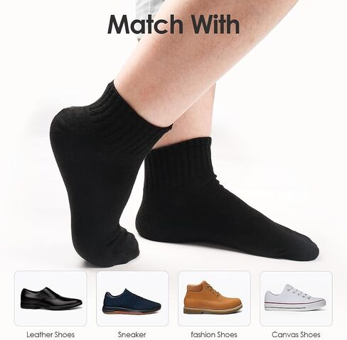 10-Pair Pack Men's Ankle Socks Breathable and Soft Low Cut Socks for Women Men (Black48000) in Saudi Arabia