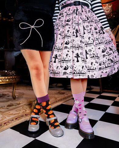 ZhuNuSi Halloween Socks for Women Girls Novelty Pumpkin Spooky Ghost Bat Spider Fun Cotton Crew Fall Socks in Saudi Arabia