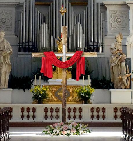 veonly 75 Inch Large Easter Wooden Cross, Large Standing Cross Decoration, Wood Jesus Christian Wall Crucifix Stand He is Risen Easter Decor, Christian Religious Decor for Home, Church, or Holiday Celebrations in Saudi Arabia