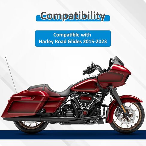 Wsays 12 بوصة ارتفاع المقود 1.5 بوصة قطر Fat Ape Hanger سلكي بار متوافق مع Harley Touring Road Glide FLTR/I FLTRX FLTRXS 2015-2023، أسود لامع in Saudi Arabia
