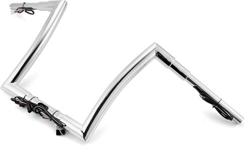 Wsays 12 بوصة ارتفاع المقود 1.5 بوصة قطر Fat Ape Hanger سلكي بار متوافق مع Harley Touring Road Glide FLTR/I FLTRX FLTRXS 2015-2023، أسود لامع in Saudi Arabia