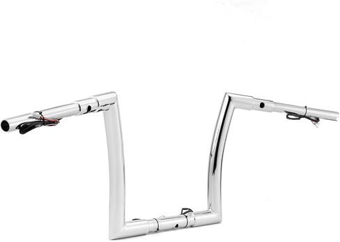 Wsays 12 بوصة ارتفاع المقود 1.5 بوصة قطر Fat Ape Hanger سلكي بار متوافق مع Harley Touring Road Glide FLTR/I FLTRX FLTRXS 2015-2023، أسود لامع in Saudi Arabia