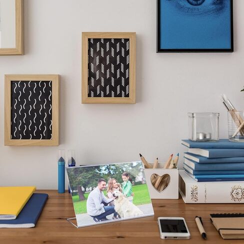 Soaoo 50 Pcs Acrylic Picture Frames Bulk 4 x 6 Inch Plastic Sign Holder Clear Photo Frame Horizontal L Shape Acrylic Slanted Back Plastic Picture Display Stand Flyer Holder for Office Home Desktop in Saudi Arabia