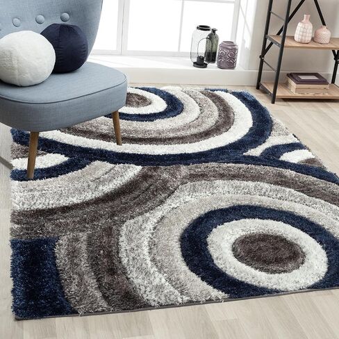 LUXE WEAVERS Lantanas Collection 7071 Pink 5x7 Modern Shag Geometric Area Rug in Saudi Arabia