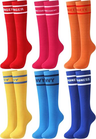 6 Pair Inside Group Costumes Characters Costumes Group Halloween Inside Emotional Socks Movie Character Funny Socks in Saudi Arabia