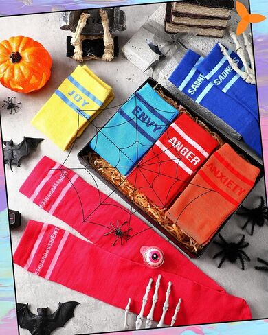 6 Pair Inside Group Costumes Characters Costumes Group Halloween Inside Emotional Socks Movie Character Funny Socks in Saudi Arabia