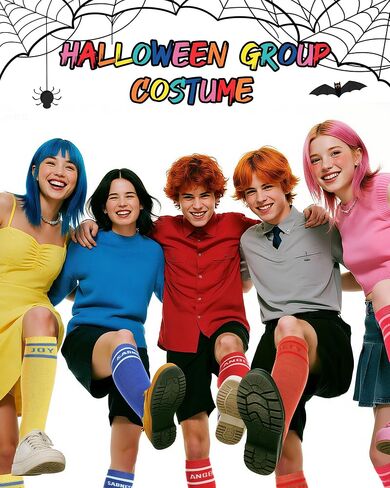 6 Pair Inside Group Costumes Characters Costumes Group Halloween Inside Emotional Socks Movie Character Funny Socks in Saudi Arabia