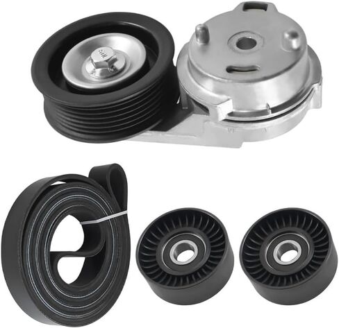 38382 Drive Belt Tensioner Pulley and Serpentine Belt Assembly Kit Compatible Dodge Ram 1500 2500 3500 5.7L V8 2003-2008 Drive Belt Tensioner Component Kit Replaces 53032130AA 53032130AC 38058 7PK2570 in Saudi Arabia