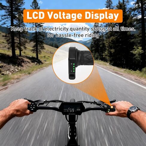 استبدال مقبض الخانق للدراجة الإلكترونية 36 فولت من Throttle KH-DX مع شاشة عرض الجهد LCD والتحكم في السرعة، متوافق مع Jetson Bolt Pro/Atlas، DYU D3F/D2F/C3/C4، Ancheer، مسرع قبضة تويست للدراجة الكهربائية بقدرة 250 وات in Saudi Arabia