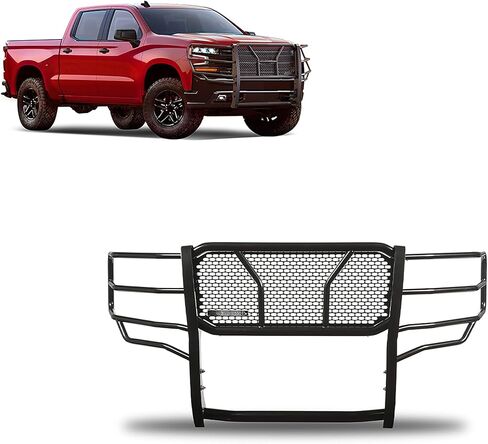 Black Horse Rugged Heavy Duty Grille Guard Modular Black Compatible with 2019-2021 Chevrolet Silverado 1500-RU-CHSI19-B in Saudi Arabia