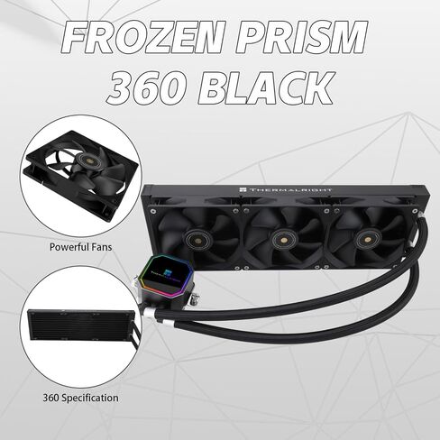 مبرد سائل وحدة المعالجة المركزية Frozen Prism 240 أسود، مضخة فعالة للتحكم في PWM 3300 دورة في الدقيقة، مروحة PWM سلسلة TL-E12 × 2، أجزاء كمبيوتر تبريد المياه، لـ AMD AM4/AM5، Intel 1150/1156/1200/1700/20XX in Kuwait