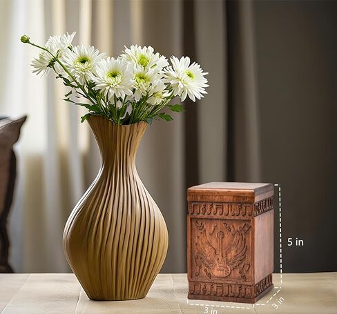 جرة تذكار خشبية للرماد الذكور البالغين والإناث - 20 رطلاً من الجرار الصغيرة للرماد البشري صندوق مصنوع يدويًا مع جيتار وأجنحة ملائكة للحيوانات الأليفة والقطط والكلاب in Saudi Arabia