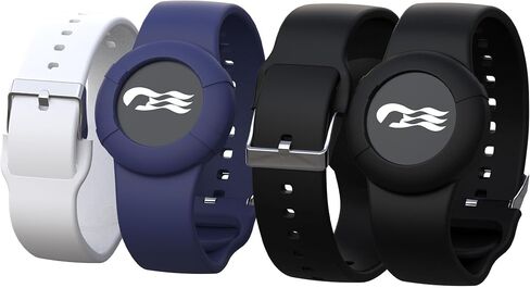4 Pack Princess Cruise Medallion Holders for Kids and Adults, Silicone Wristbands for Carnival Ocean Medallion - 2 Sizes (S/M and M/L) in One Pack, Black and Blue (M/L), Purple and Green (S/M) in Kuwait
