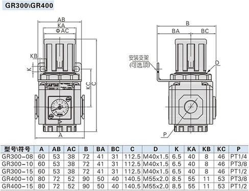 1 قطعة G سلسلة GR/GAR200/300/400-08/06/10 معالجة الغاز تنظيم الضغط صمام تخفيض الضغط (GR300-08F1) in Saudi Arabia