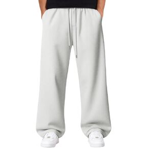 رجل فضفاض Sweatpants عادية واسعة الساق السراويل العرق كبيرة وطويلة مع جيوب صالة الصوف السراويل الترنك بنطلون مفتوح القاع in Saudi Arabia