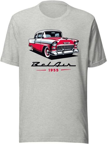 1955 Red Bel Air t-Shirt for Chevy Classic Car Owners Antique Automotive 55 Belair Tees in Saudi Arabia