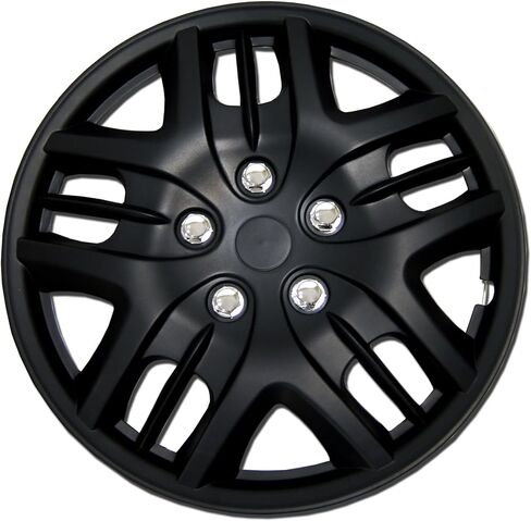 Tuningpros WC1P-16-1025-B - حزمة من 1 غطاء محور (قطعة واحدة) - أغطية عجلات من النوع الأسود غير اللامع مقاس 16 بوصة (منبثقة) in Saudi Arabia