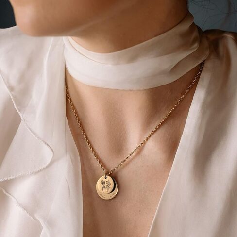 Gifts for Women – Personalized Necklace with Birth Flower & Name | Christmas Jewelry Gift for Mom, Wife, Daughter, Sister, Best Friend，Girls | Holiday Present Ideas in Saudi Arabia