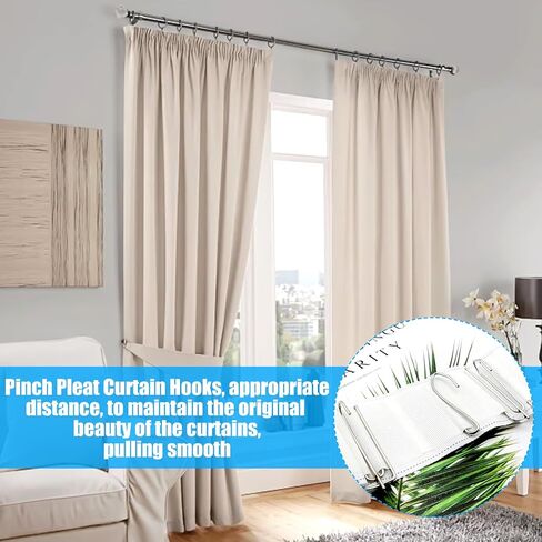 Pack of 40 curtain hooks, stainless steel curtain hooks, 4 prong curtain hooks, metal curtain, curtain hooks, stainless steel curtain hooks for curtains and curtain rings in Saudi Arabia