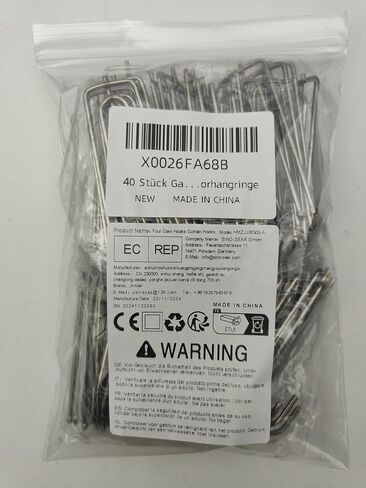 Pack of 40 curtain hooks, stainless steel curtain hooks, 4 prong curtain hooks, metal curtain, curtain hooks, stainless steel curtain hooks for curtains and curtain rings in Saudi Arabia