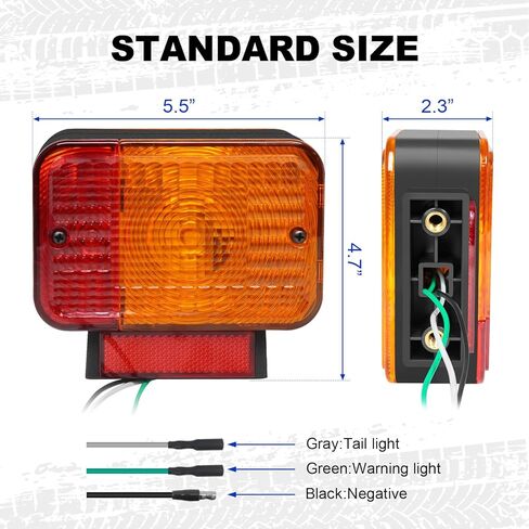 ضوء الذيل الخلفي لجرار جون ديري 1023E 1026 قبل -310000، مصباح تحذير الجانب الأيمن الأيسر لـ JD، جزء تحذير إيقاف تشغيل الفرامل الخلفية المقاومة للماء LVA14365 LVA14366 AM120358 AM120360 in Kuwait