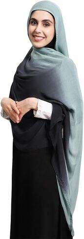 Premium Viscose Hijab Head Scarf Shawl Wrap for Muslim Women Lightweight Gradient Color Hair Wraps Hijabs Scarves in Kuwait